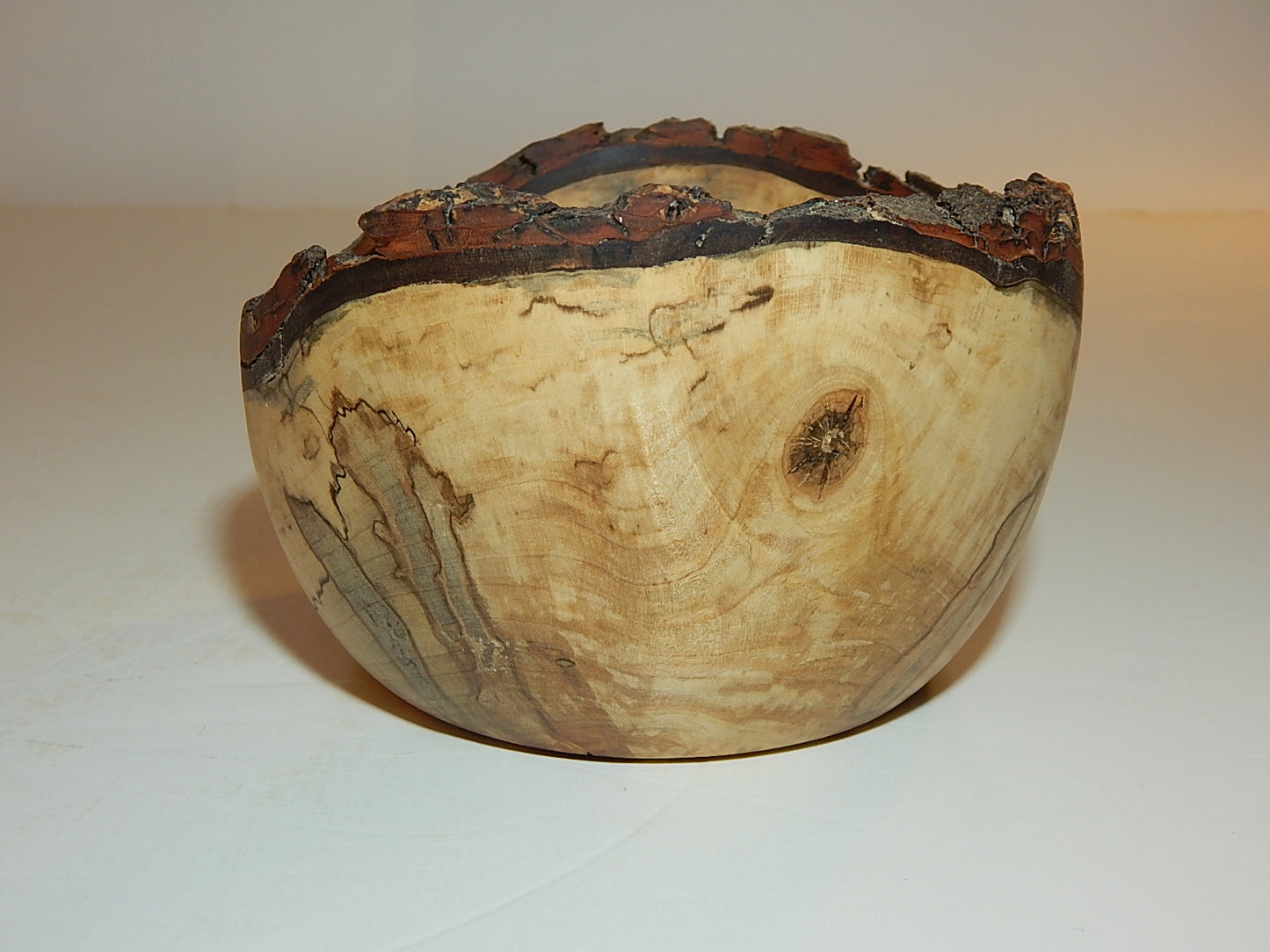 Maple Wood Bowl, Live Bark Edge, Handmade, Artisan Crafted