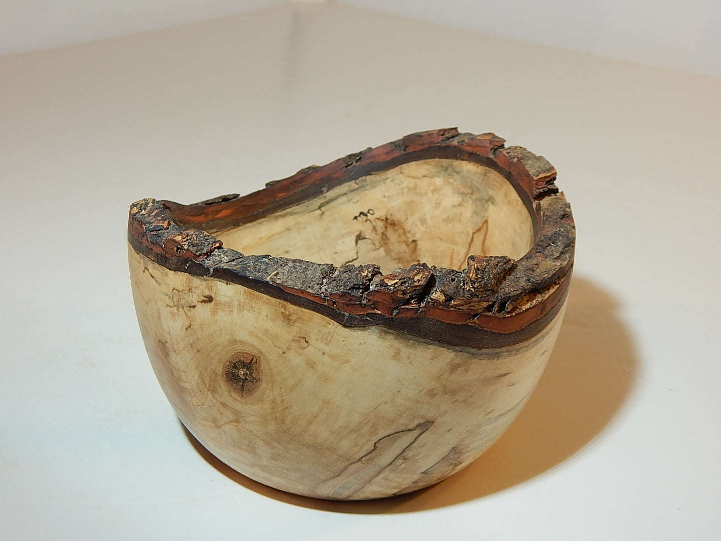 Maple Wood Bowl, Live Bark Edge, Handmade, Artisan Crafted