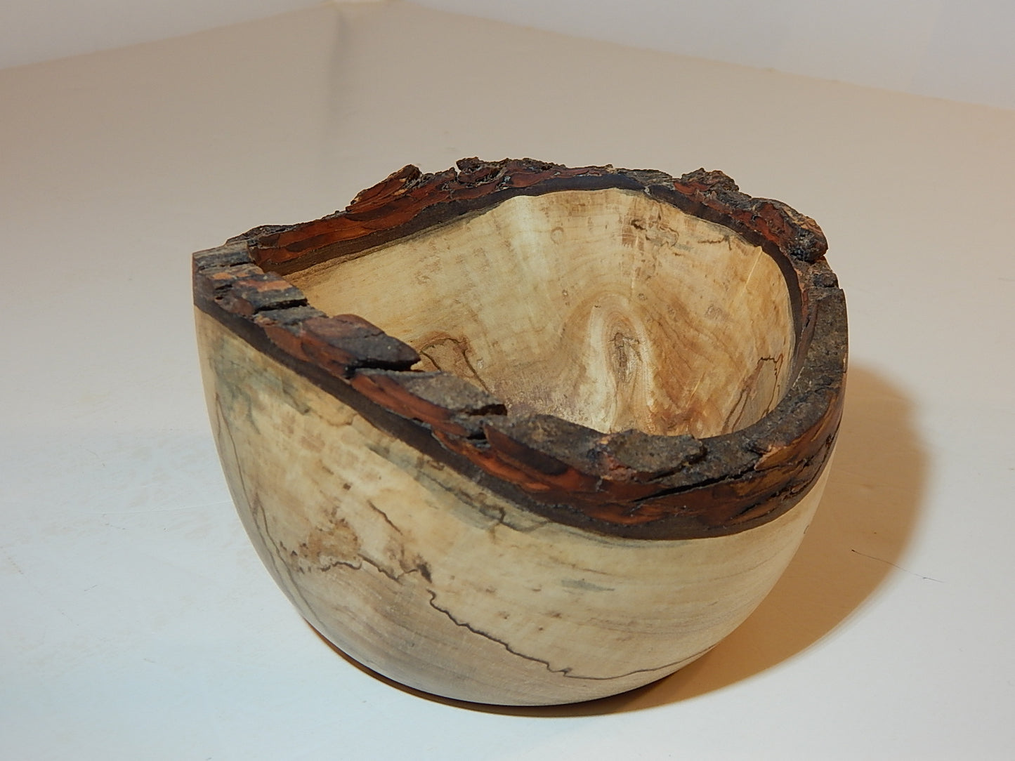 Maple Wood Bowl, Live Bark Edge, Handmade, Artisan Crafted