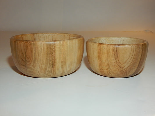 Two Maple Bowl Set, Handmade Lathe Turned, Artisan Crafted