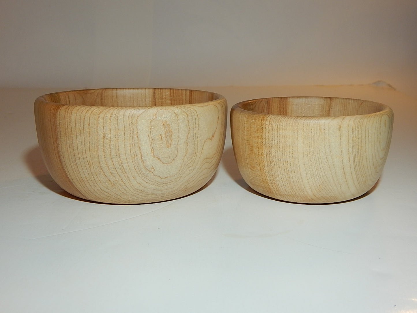 Two Maple Bowl Set, Handmade Lathe Turned, Artisan Crafted