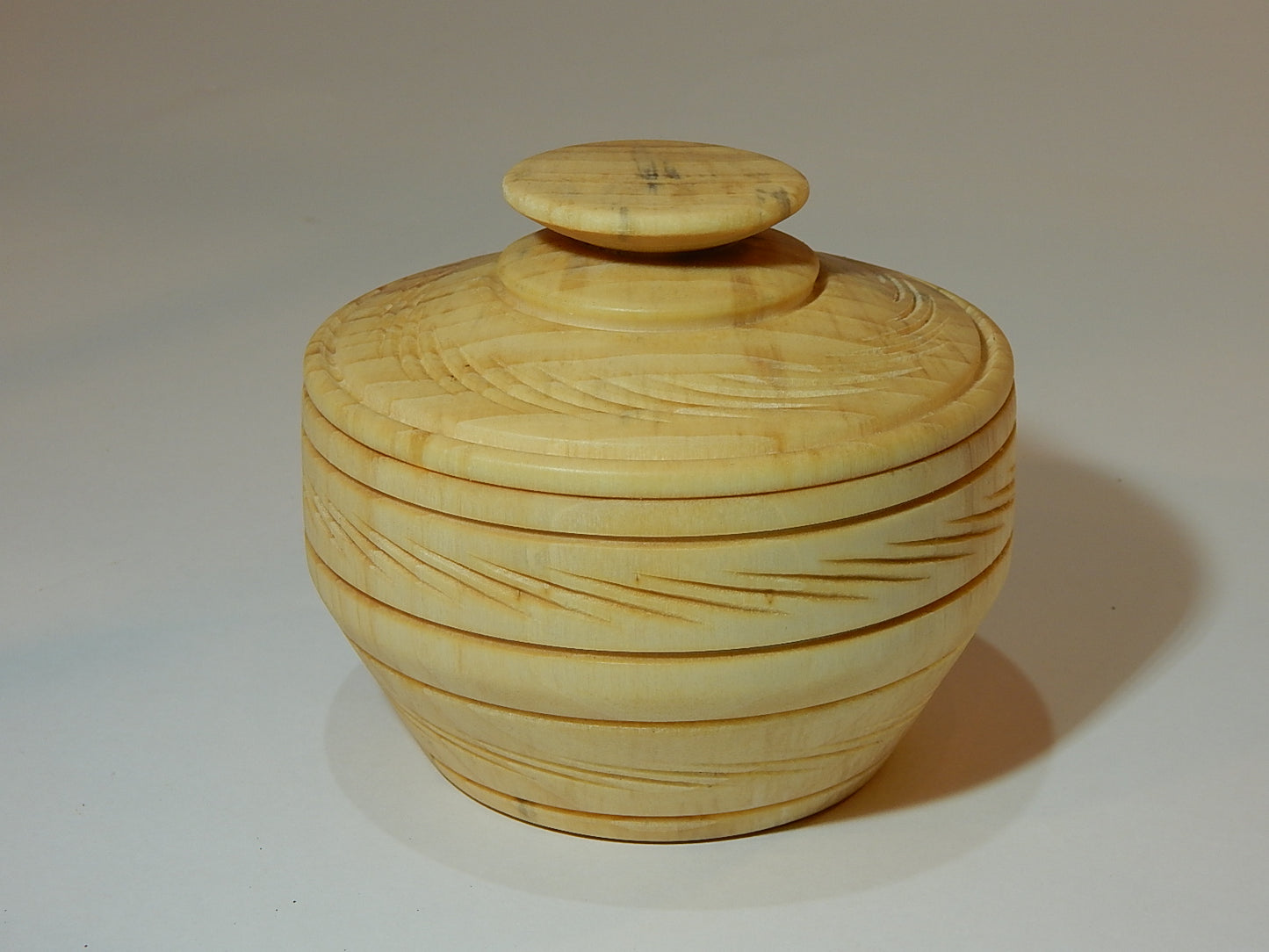 Tulip Poplar Wood Bowl with Lid, Handmade, Artisan Crafted