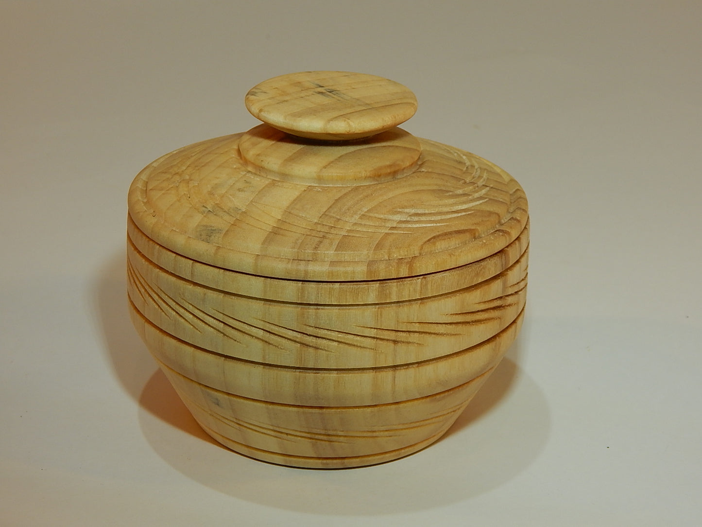 Tulip Poplar Wood Bowl with Lid, Handmade, Artisan Crafted