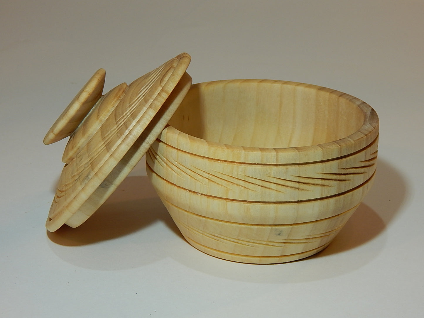 Tulip Poplar Wood Bowl with Lid, Handmade, Artisan Crafted