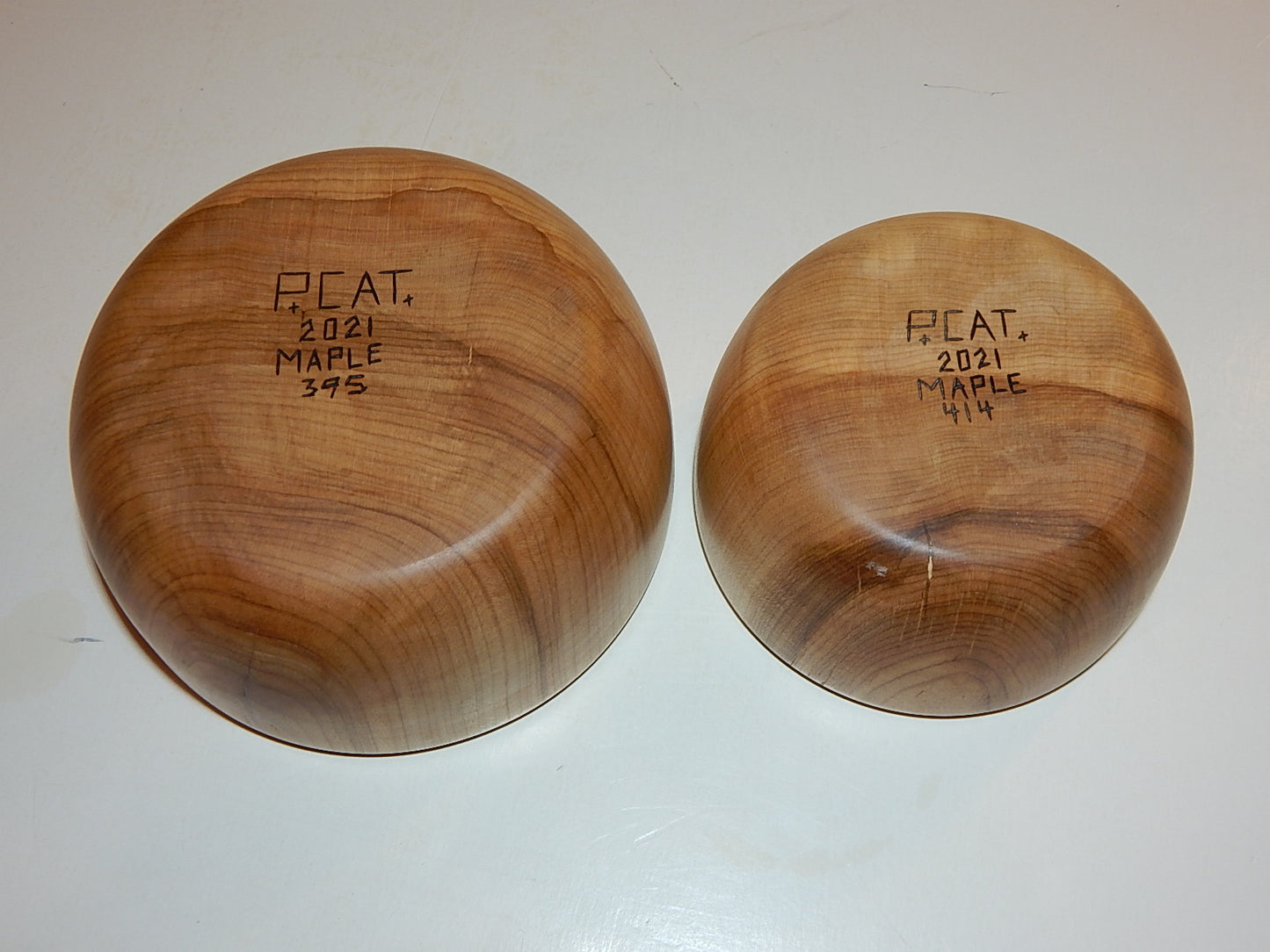 Two Maple Bowl Set, Handmade Lathe Turned, Artisan Crafted