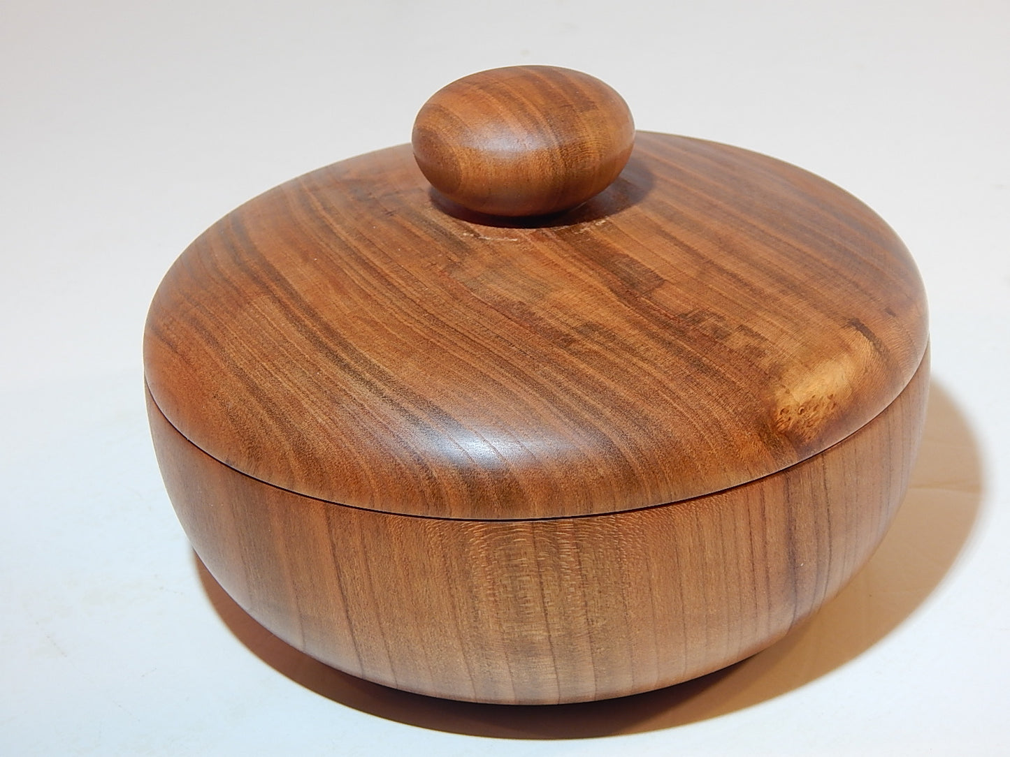 Wild Cherry Bowl with Lid, Handmade Lathe Turned Box, Artisan Crafted