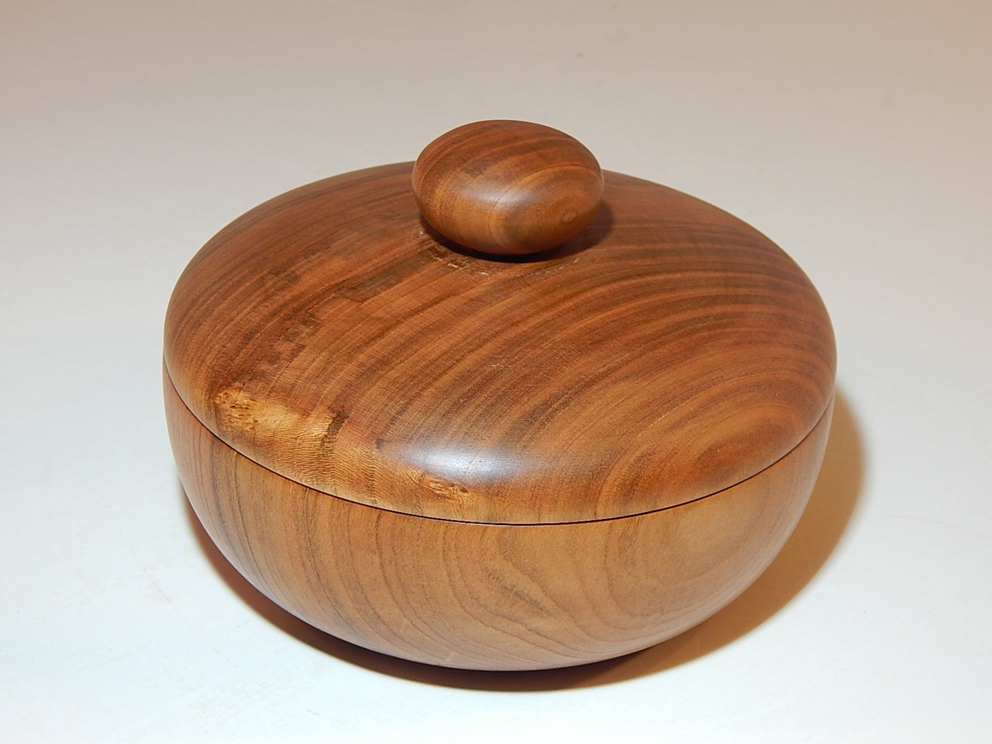 Wild Cherry Bowl with Lid, Handmade Lathe Turned Box, Artisan Crafted