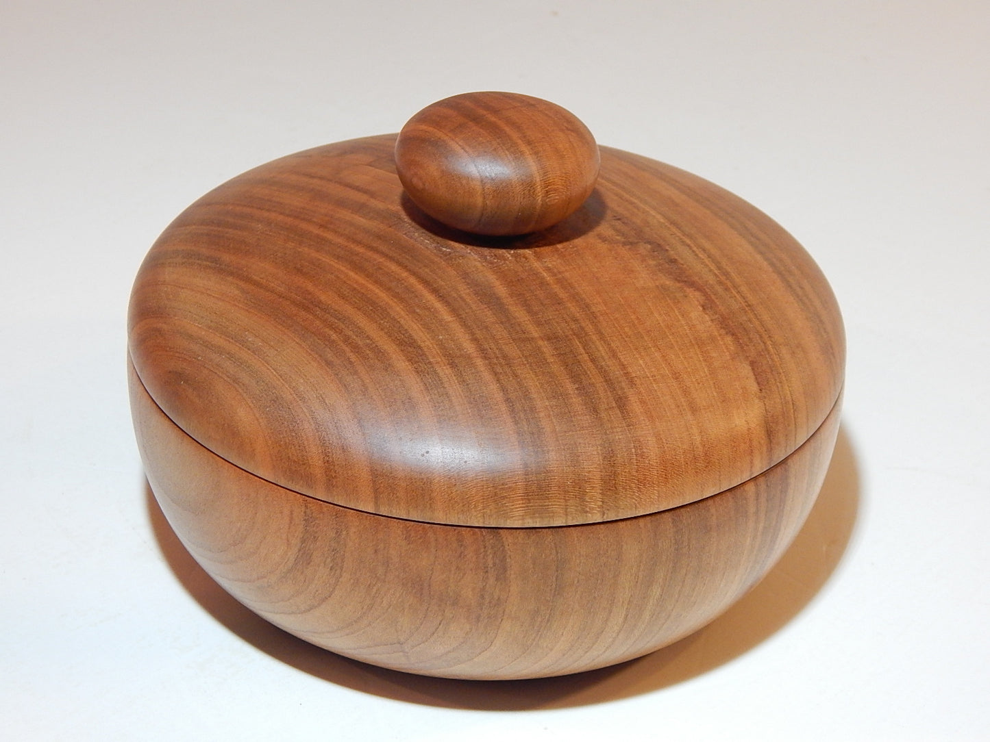 Wild Cherry Bowl with Lid, Handmade Lathe Turned Box, Artisan Crafted