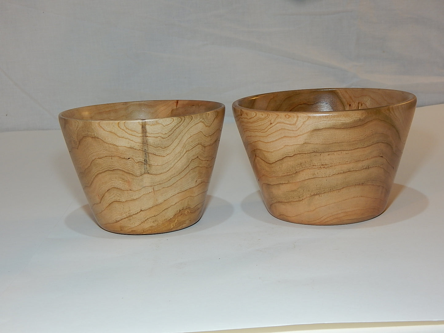 WILD CHERRY WOOD 2 BOWLS HANDMADE SET ARTISAN CRAFTED