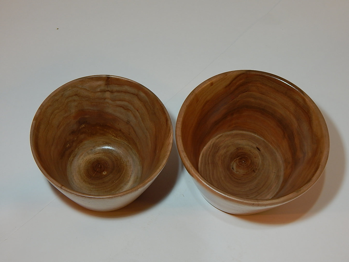 WILD CHERRY WOOD 2 BOWLS HANDMADE SET ARTISAN CRAFTED