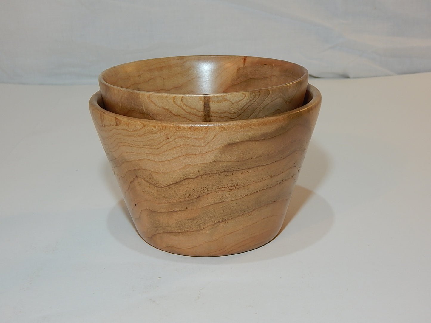 WILD CHERRY WOOD 2 BOWLS HANDMADE SET ARTISAN CRAFTED