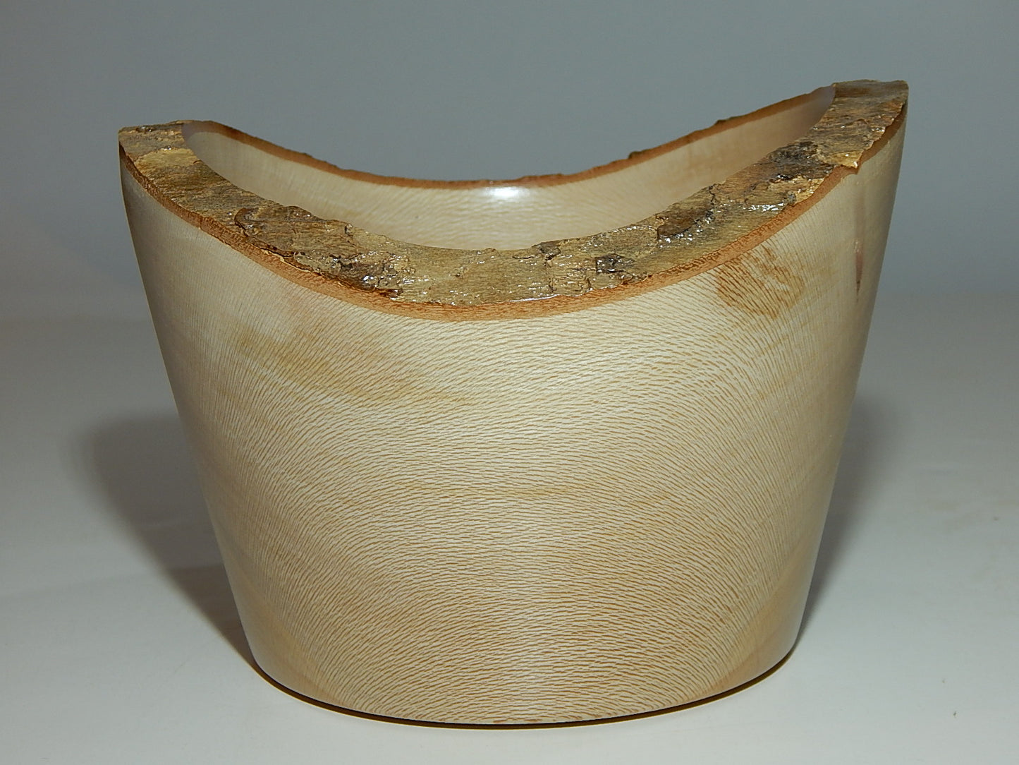 Sycamore Wood Bowl, Live Bark Edge, Handmade, Artisan Crafted