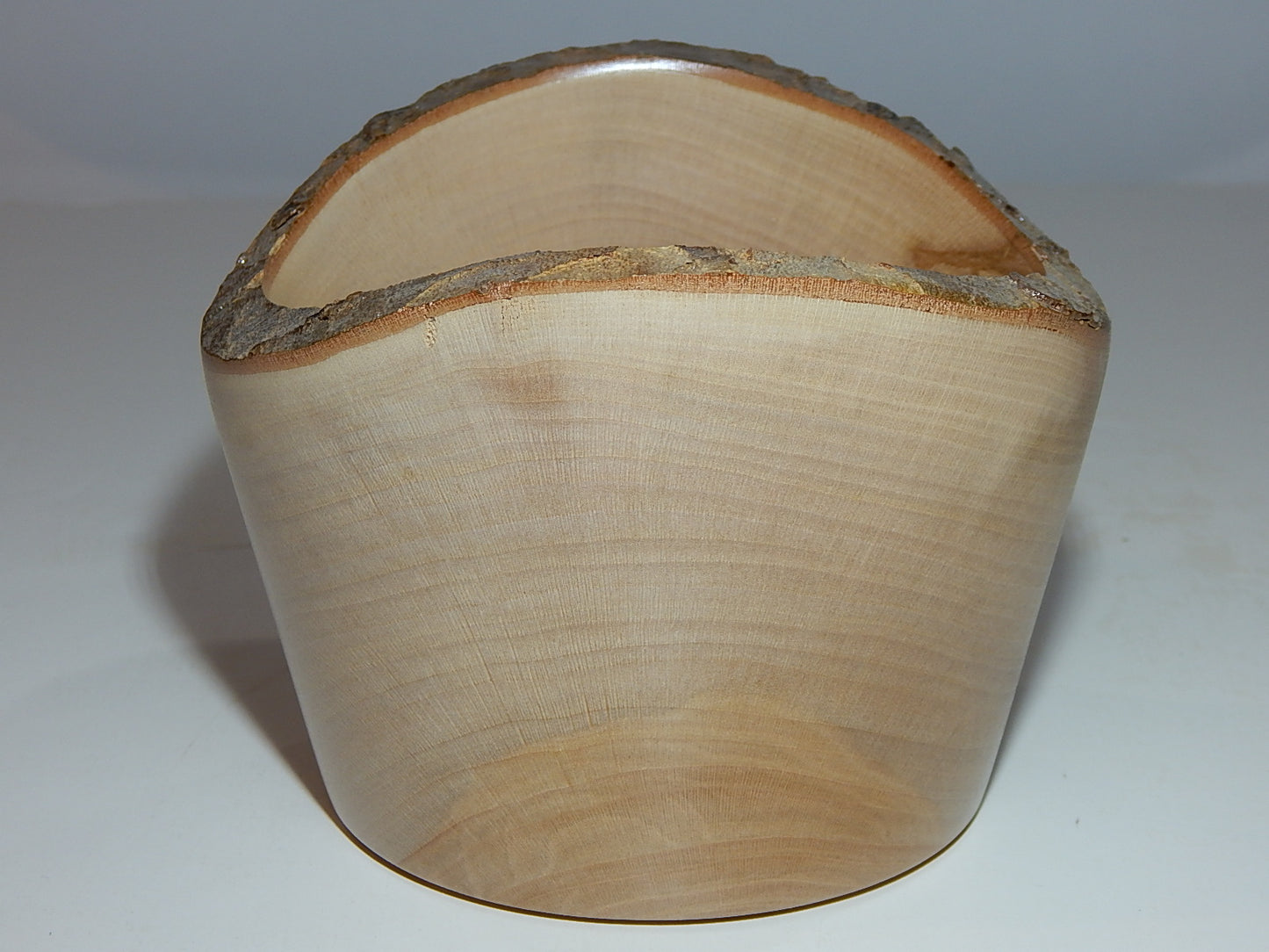 Sycamore Wood Bowl, Live Bark Edge, Handmade, Artisan Crafted