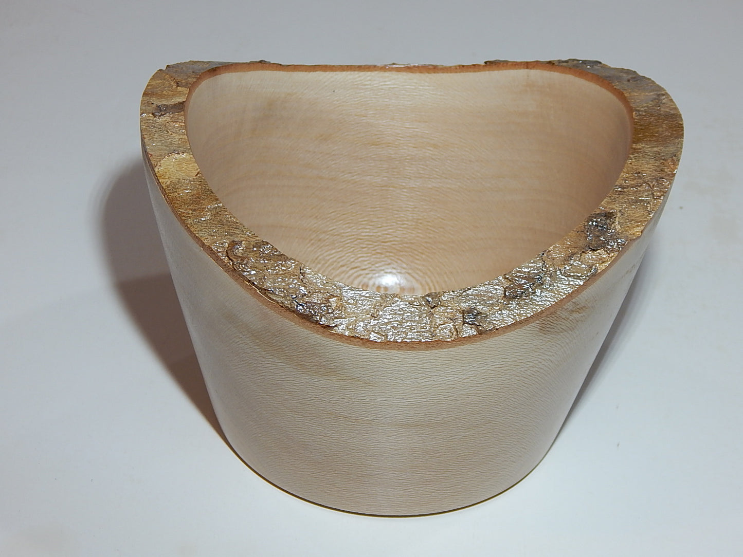 Sycamore Wood Bowl, Live Bark Edge, Handmade, Artisan Crafted