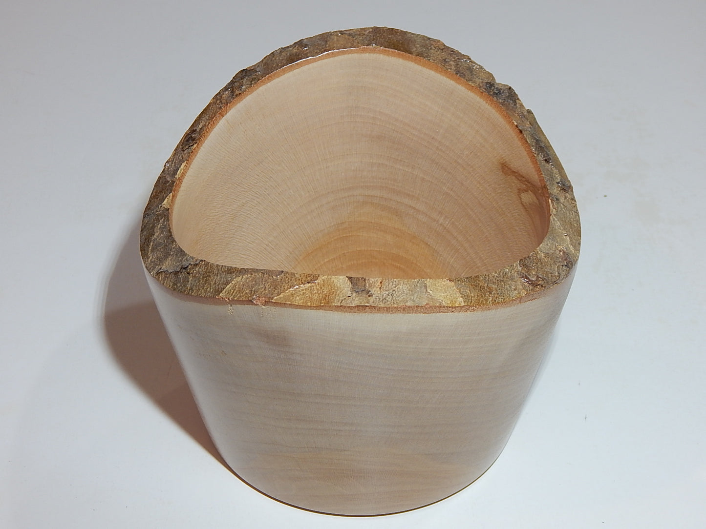 Sycamore Wood Bowl, Live Bark Edge, Handmade, Artisan Crafted