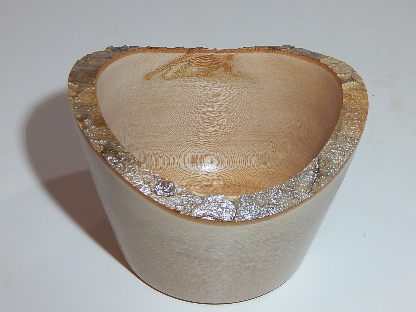 Sycamore Wood Bowl, Live Bark Edge, Handmade, Artisan Crafted