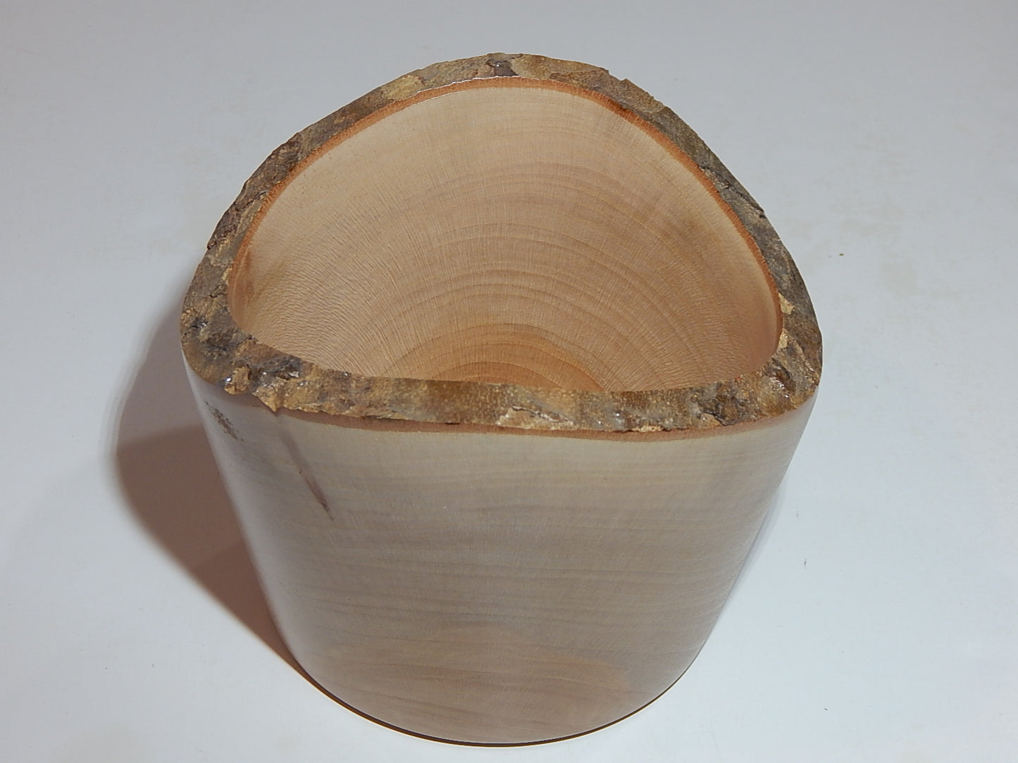 Sycamore Wood Bowl, Live Bark Edge, Handmade, Artisan Crafted