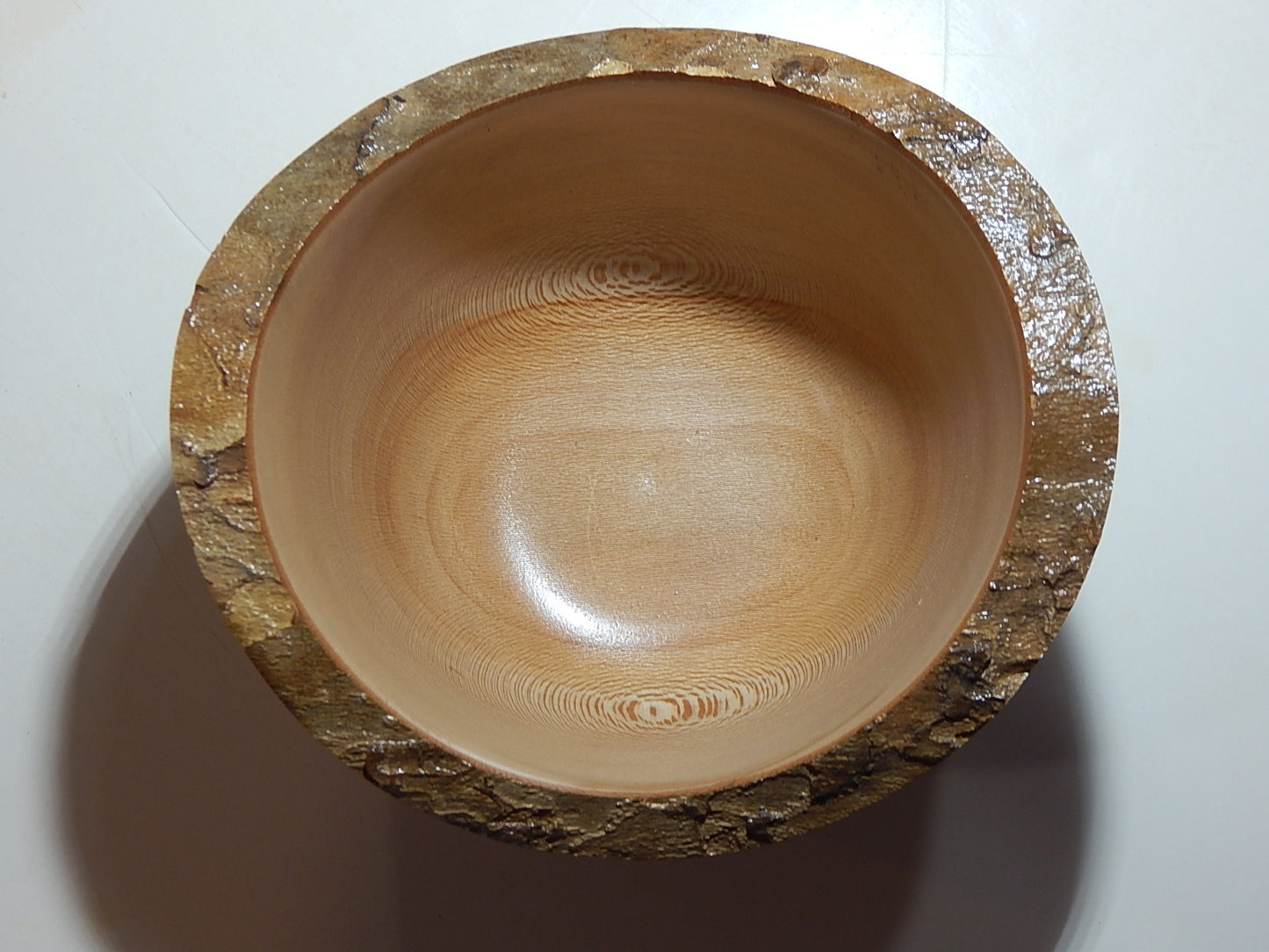 Sycamore Wood Bowl, Live Bark Edge, Handmade, Artisan Crafted