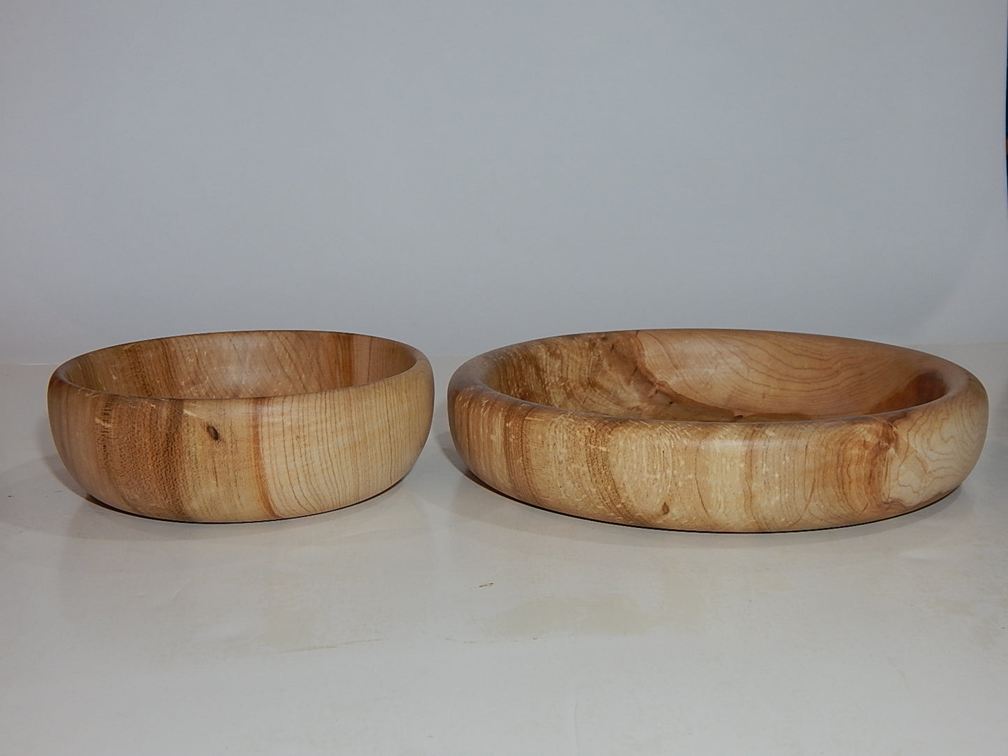 MAPLE 2 WOOD BOWLS, HANDMADE SET, ARTISAN CRAFTED