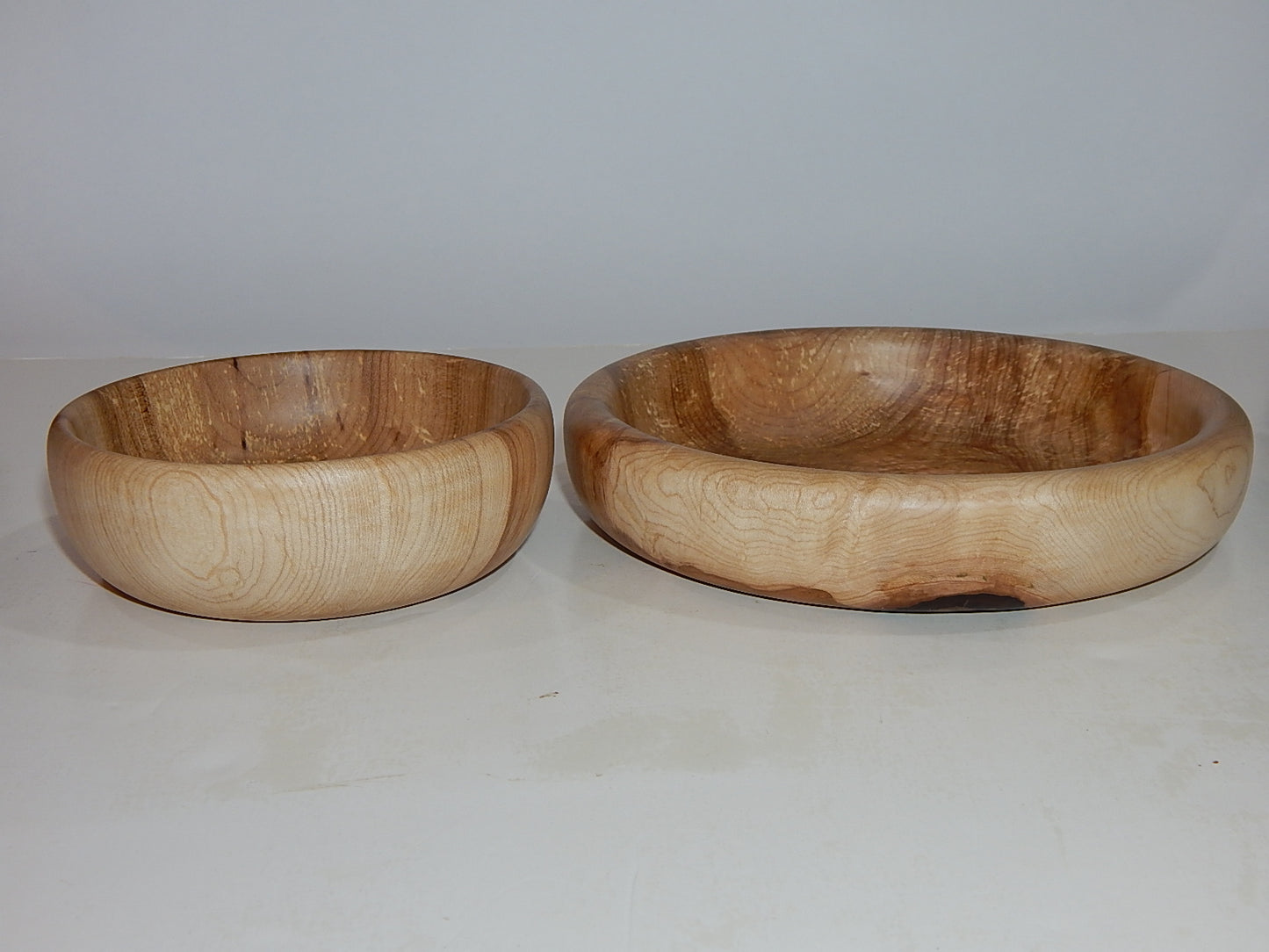 MAPLE 2 WOOD BOWLS, HANDMADE SET, ARTISAN CRAFTED