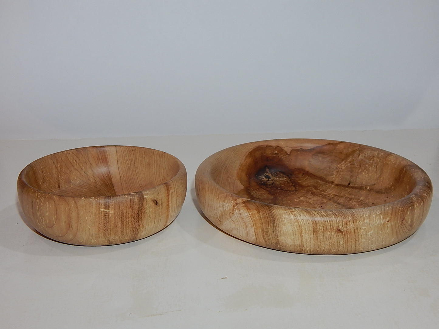 MAPLE 2 WOOD BOWLS, HANDMADE SET, ARTISAN CRAFTED