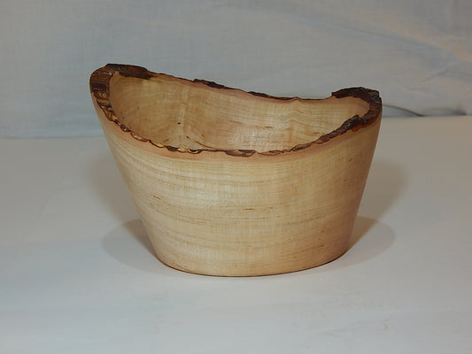 Maple Wood Bowl, Live Bark Edge, Handmade, Artisan Crafted