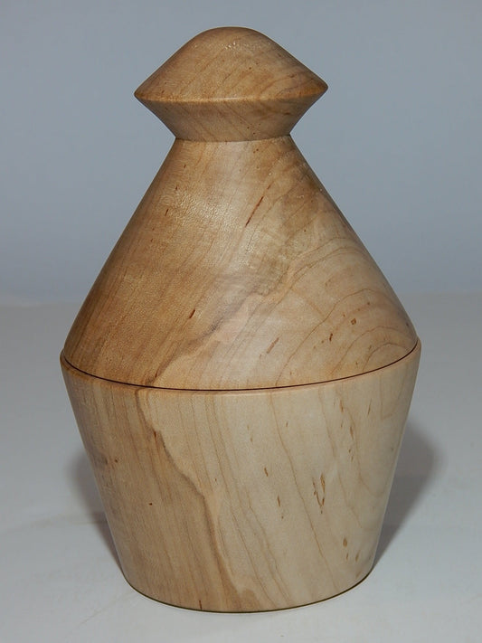 Maple Bowl with Lid, Handmade Lathe Turned Box, Artisan Crafted