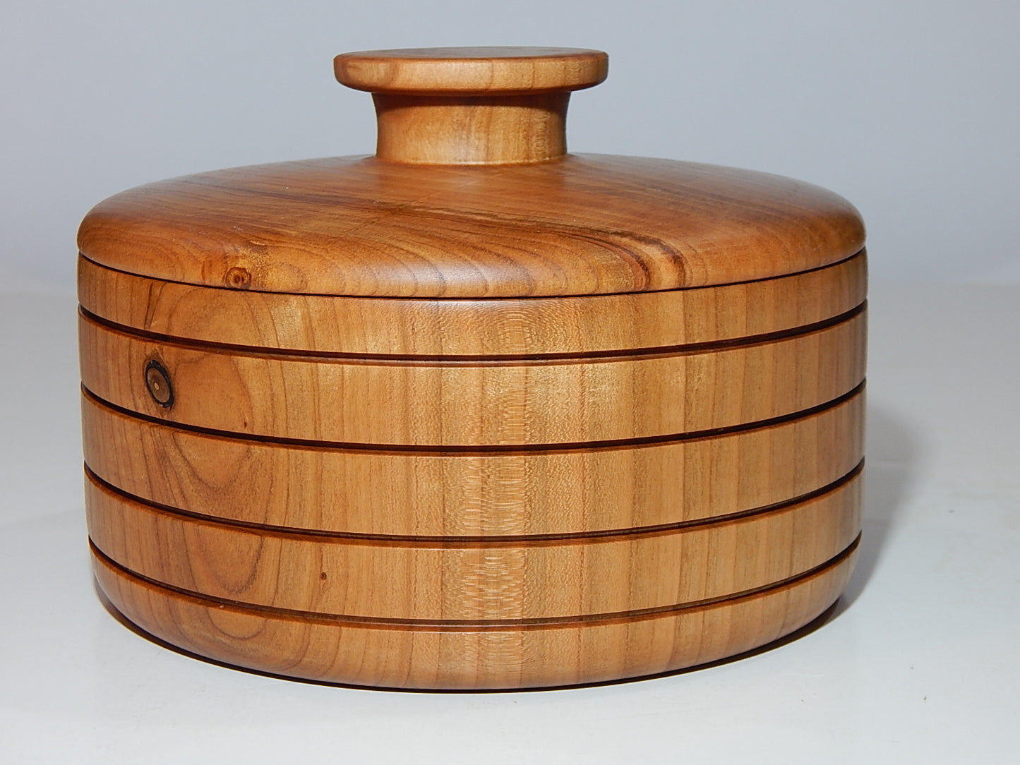 Wild Cherry Bowl with Lid, Handmade Lathe Turned Box, Artisan Crafted