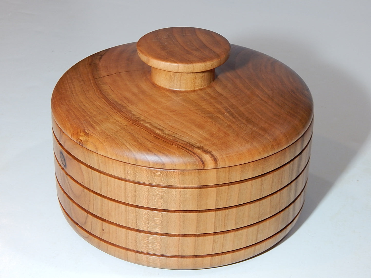 Wild Cherry Bowl with Lid, Handmade Lathe Turned Box, Artisan Crafted