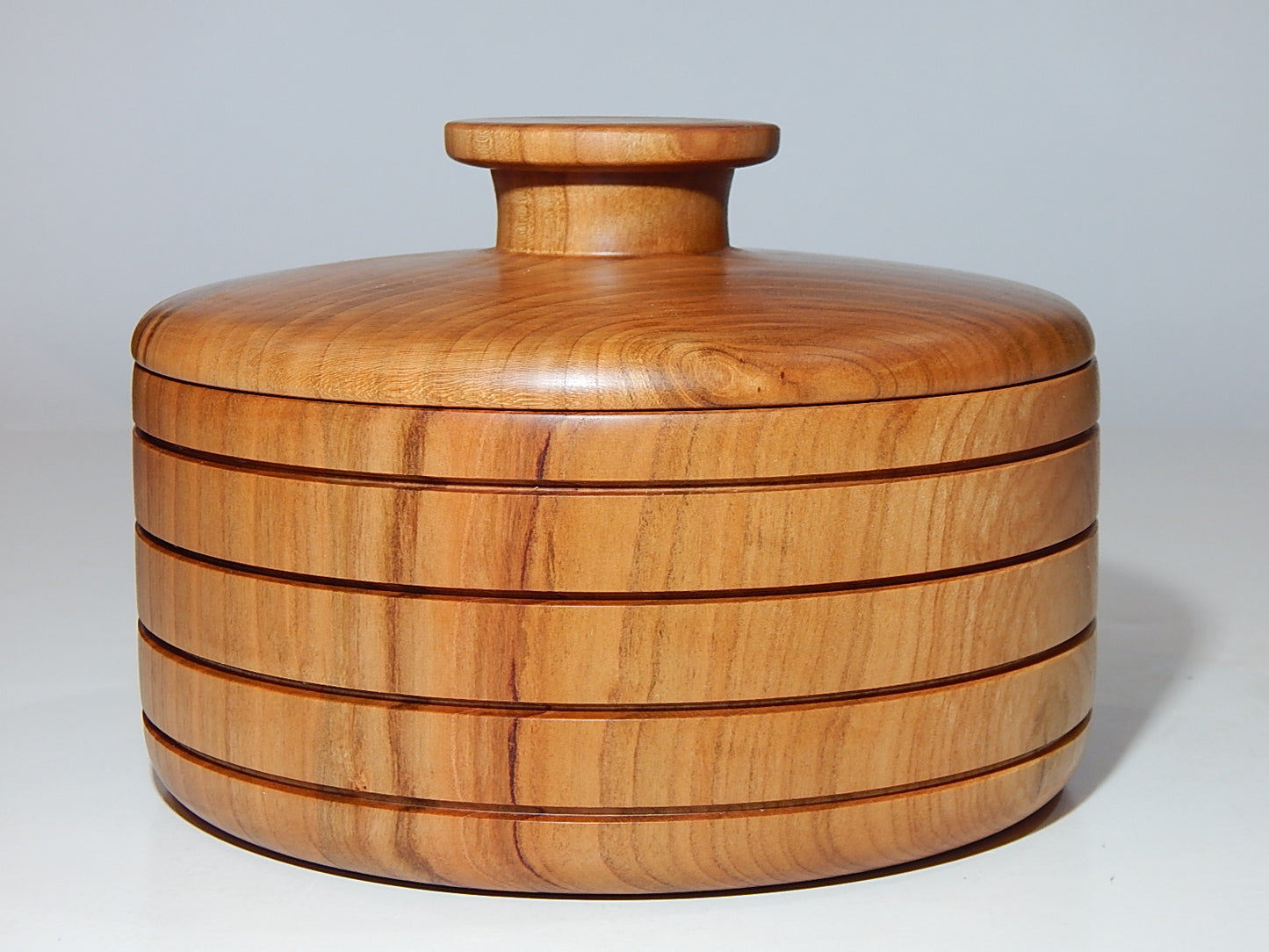 Wild Cherry Bowl with Lid, Handmade Lathe Turned Box, Artisan Crafted