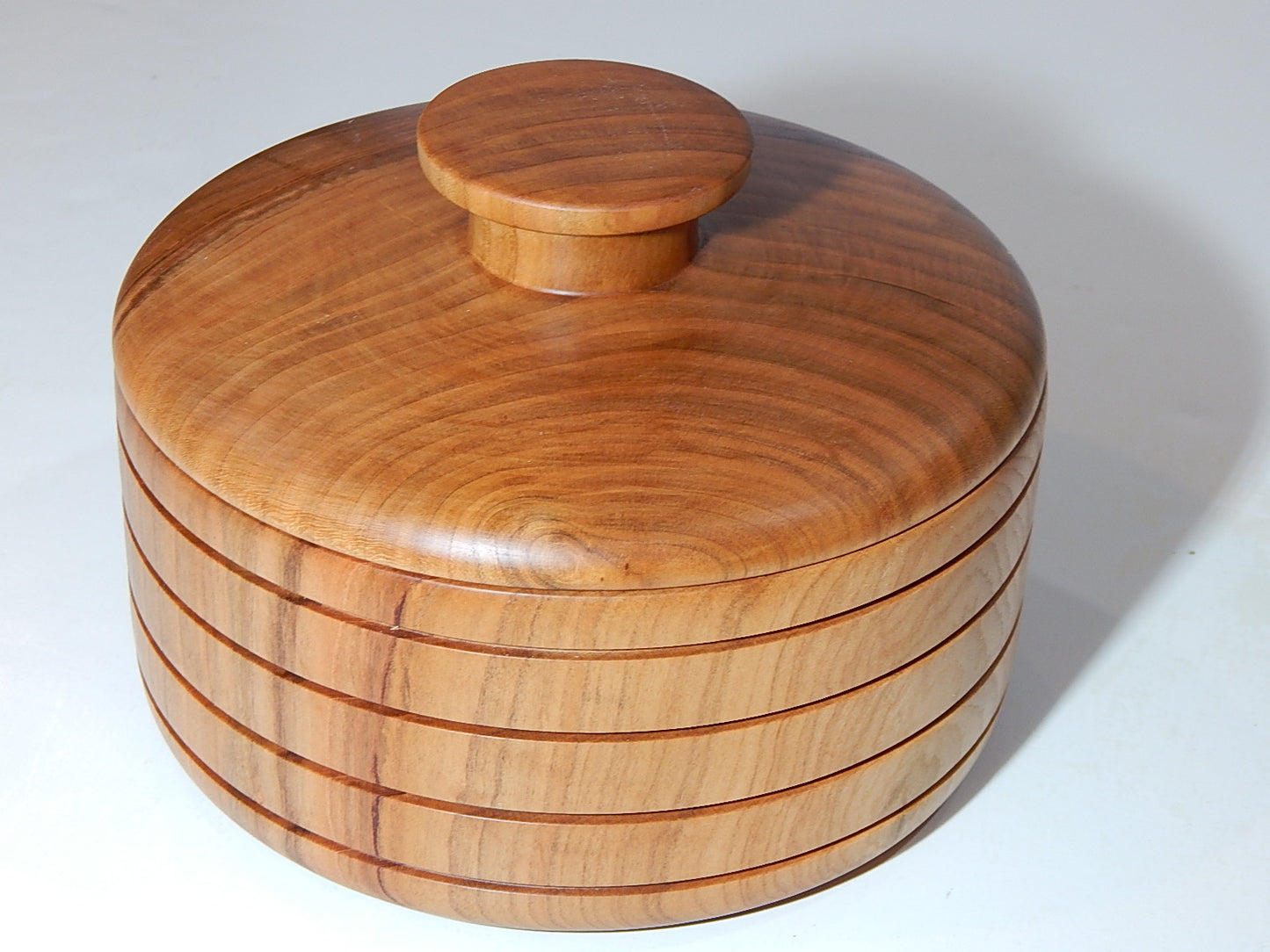 Wild Cherry Bowl with Lid, Handmade Lathe Turned Box, Artisan Crafted