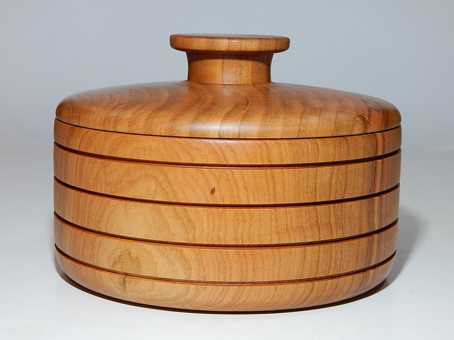 Wild Cherry Bowl with Lid, Handmade Lathe Turned Box, Artisan Crafted