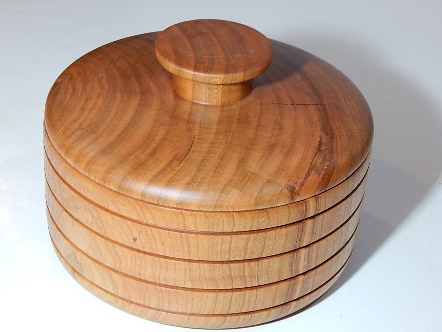 Wild Cherry Bowl with Lid, Handmade Lathe Turned Box, Artisan Crafted