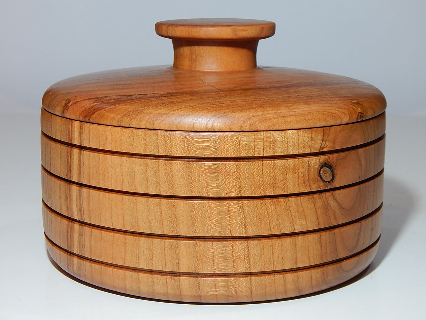 Wild Cherry Bowl with Lid, Handmade Lathe Turned Box, Artisan Crafted