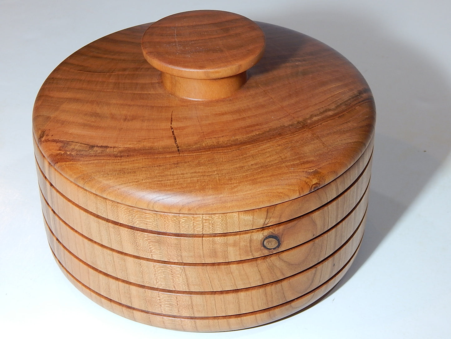 Wild Cherry Bowl with Lid, Handmade Lathe Turned Box, Artisan Crafted