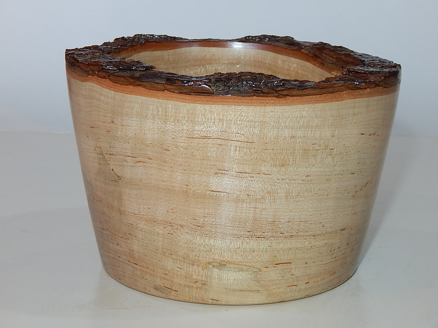 Maple Wood Bowl, Live Bark Edge, Handmade, Artisan Crafted