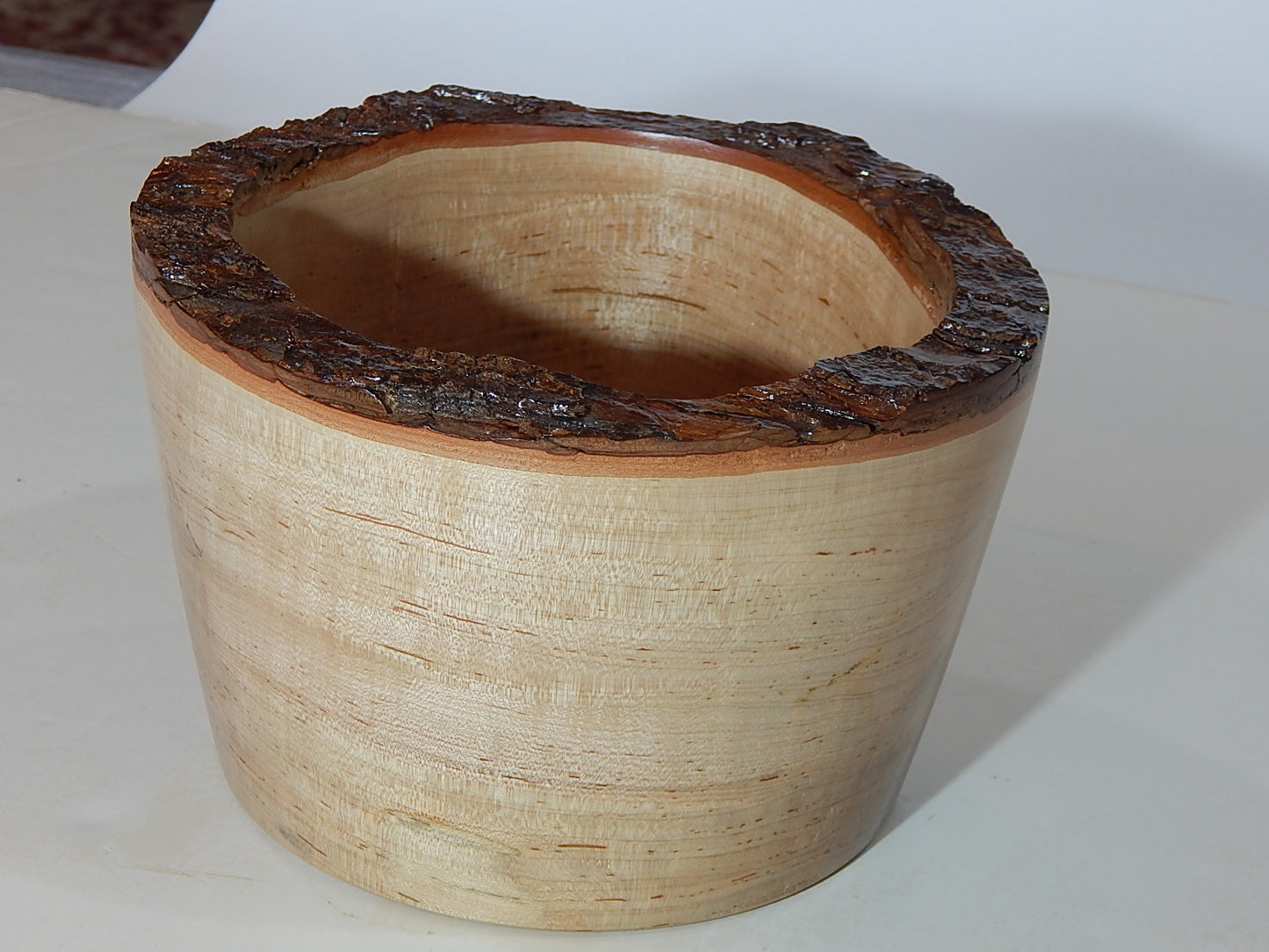 Maple Wood Bowl, Live Bark Edge, Handmade, Artisan Crafted