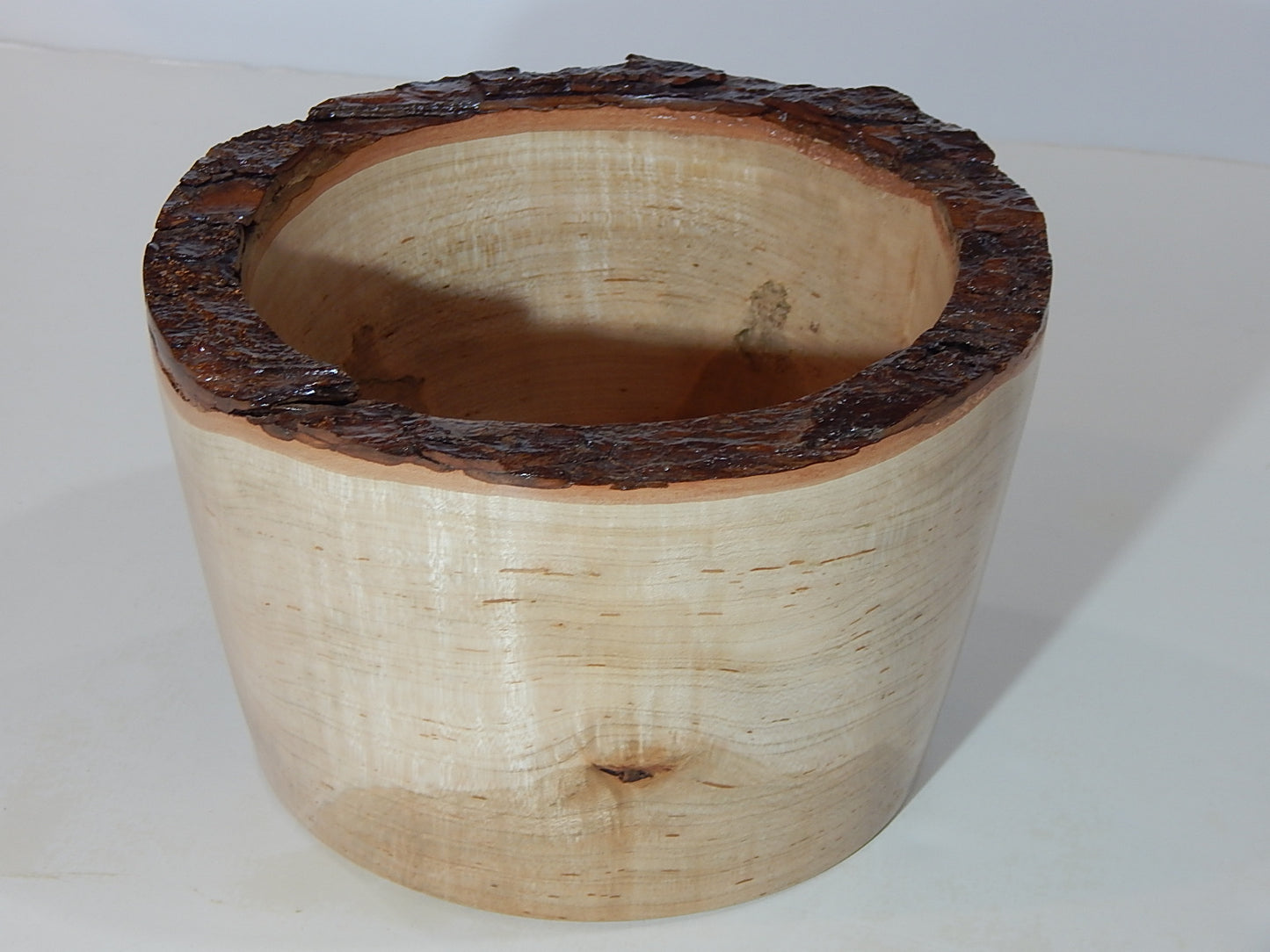 Maple Wood Bowl, Live Bark Edge, Handmade, Artisan Crafted