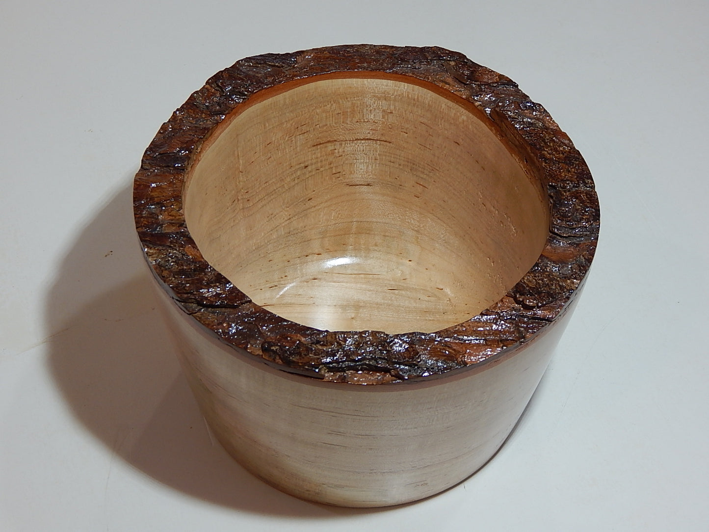 Maple Wood Bowl, Live Bark Edge, Handmade, Artisan Crafted