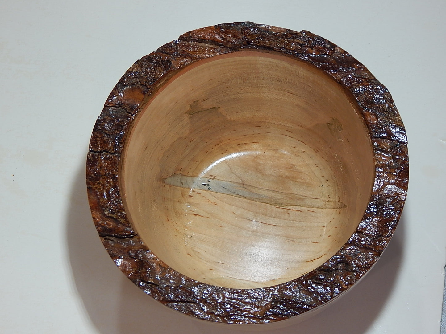 Maple Wood Bowl, Live Bark Edge, Handmade, Artisan Crafted