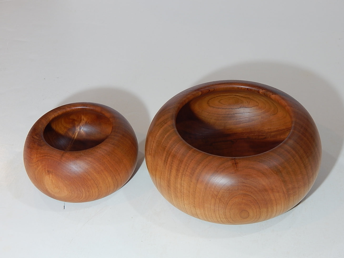 WILD CHERRY WOOD 2 BOWLS HANDMADE SET ARTISAN CRAFTED