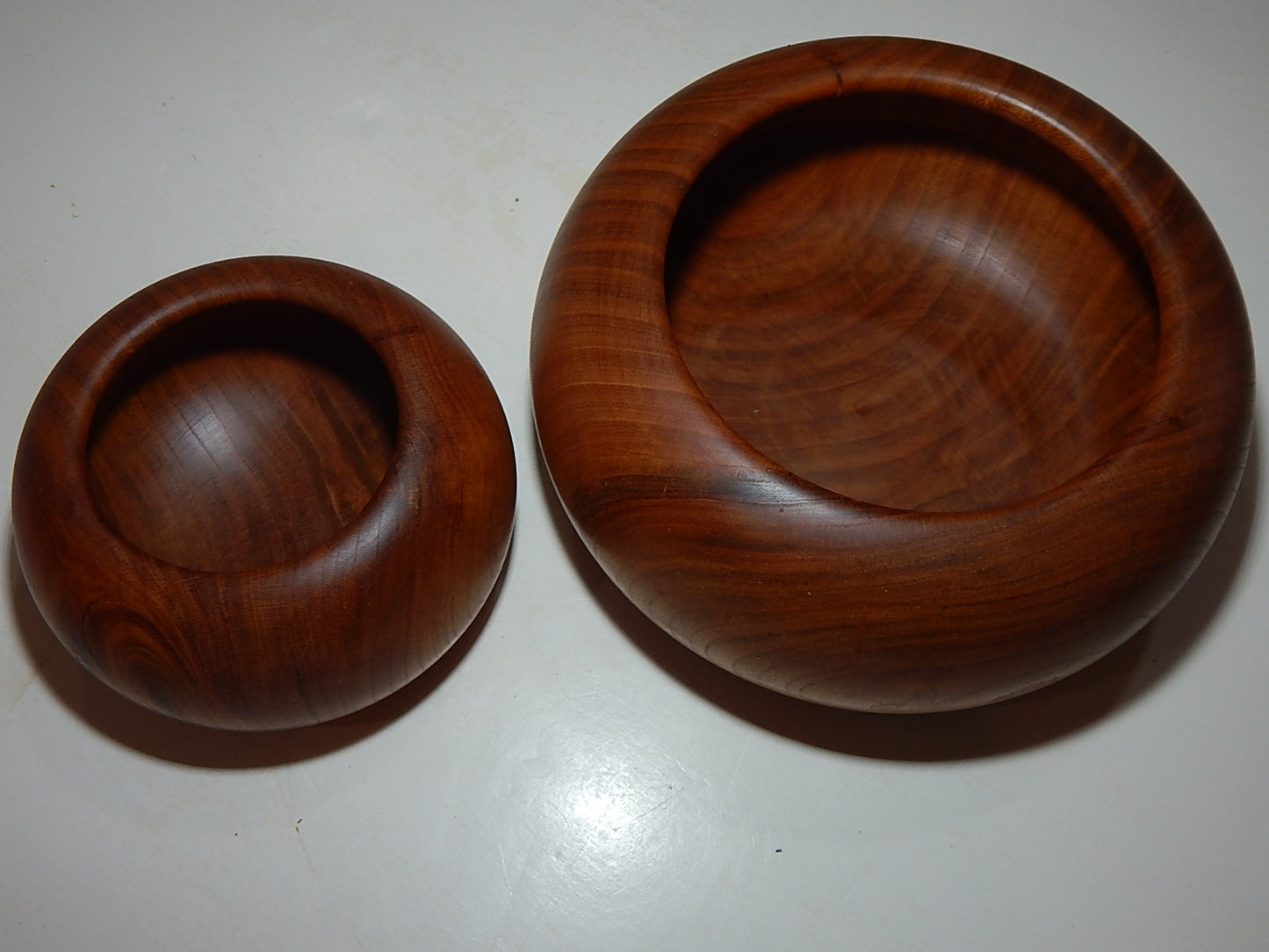 WILD CHERRY WOOD 2 BOWLS HANDMADE SET ARTISAN CRAFTED