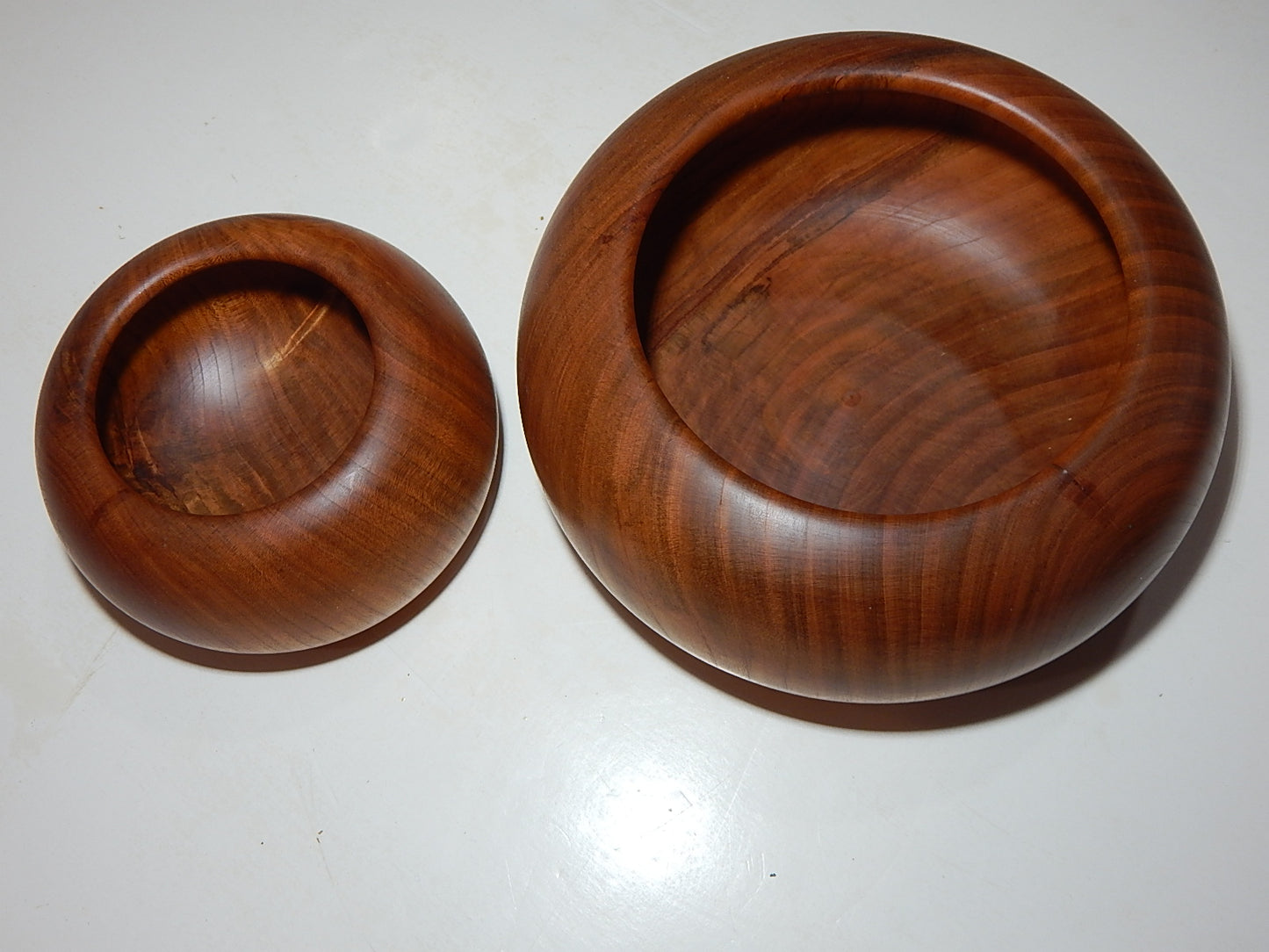 WILD CHERRY WOOD 2 BOWLS HANDMADE SET ARTISAN CRAFTED