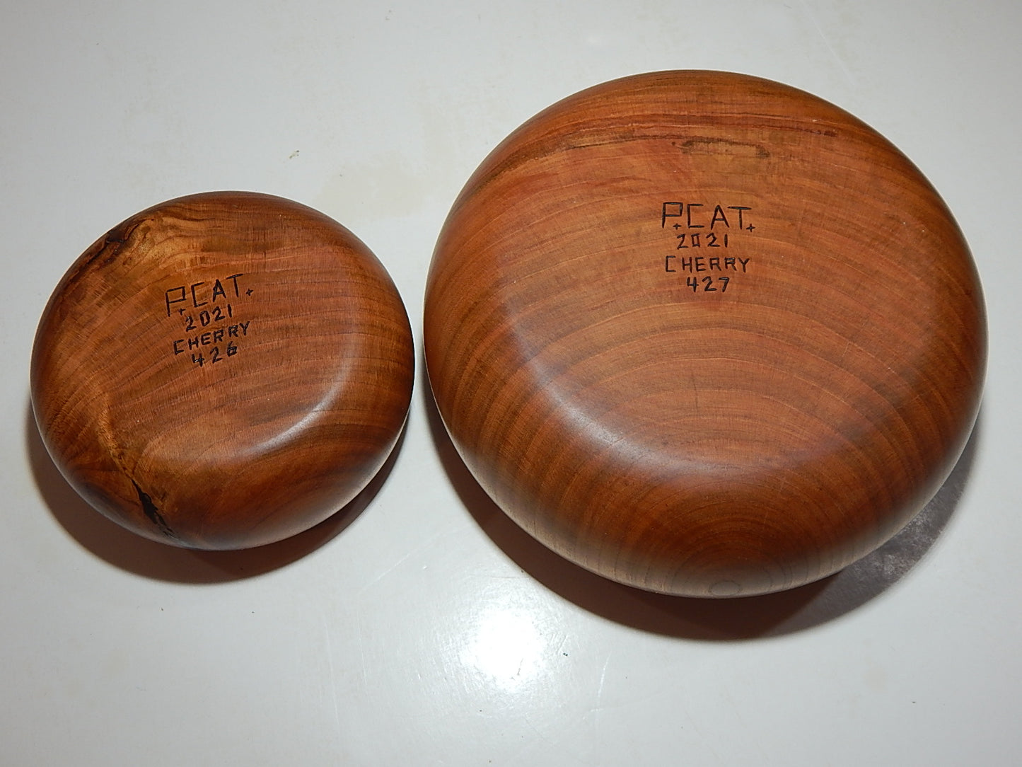 WILD CHERRY WOOD 2 BOWLS HANDMADE SET ARTISAN CRAFTED