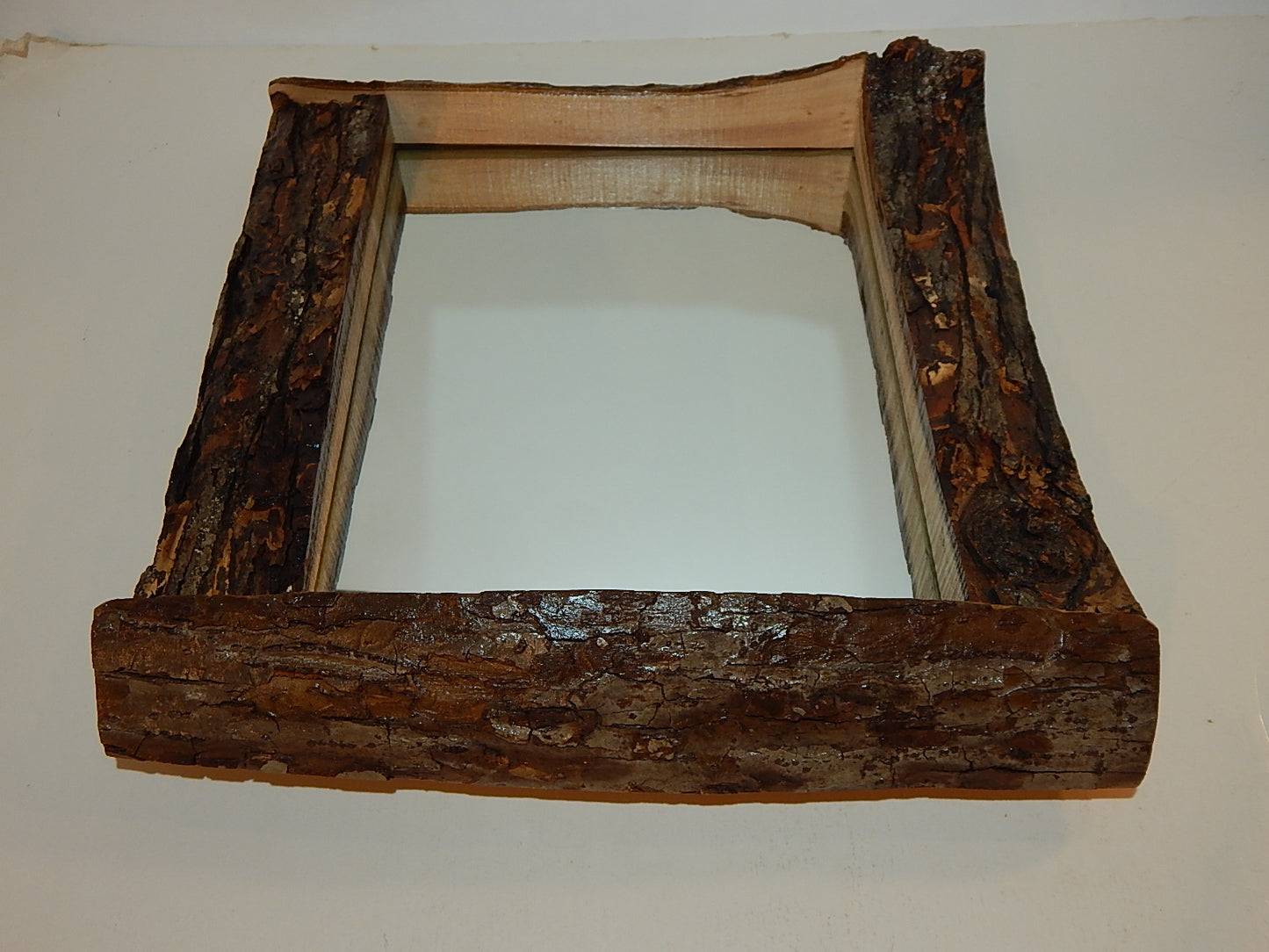 Live Edge Maple Frame Mirror, Wood with Bark Frame, 12" x 13", Handmade, Artisan Crafted