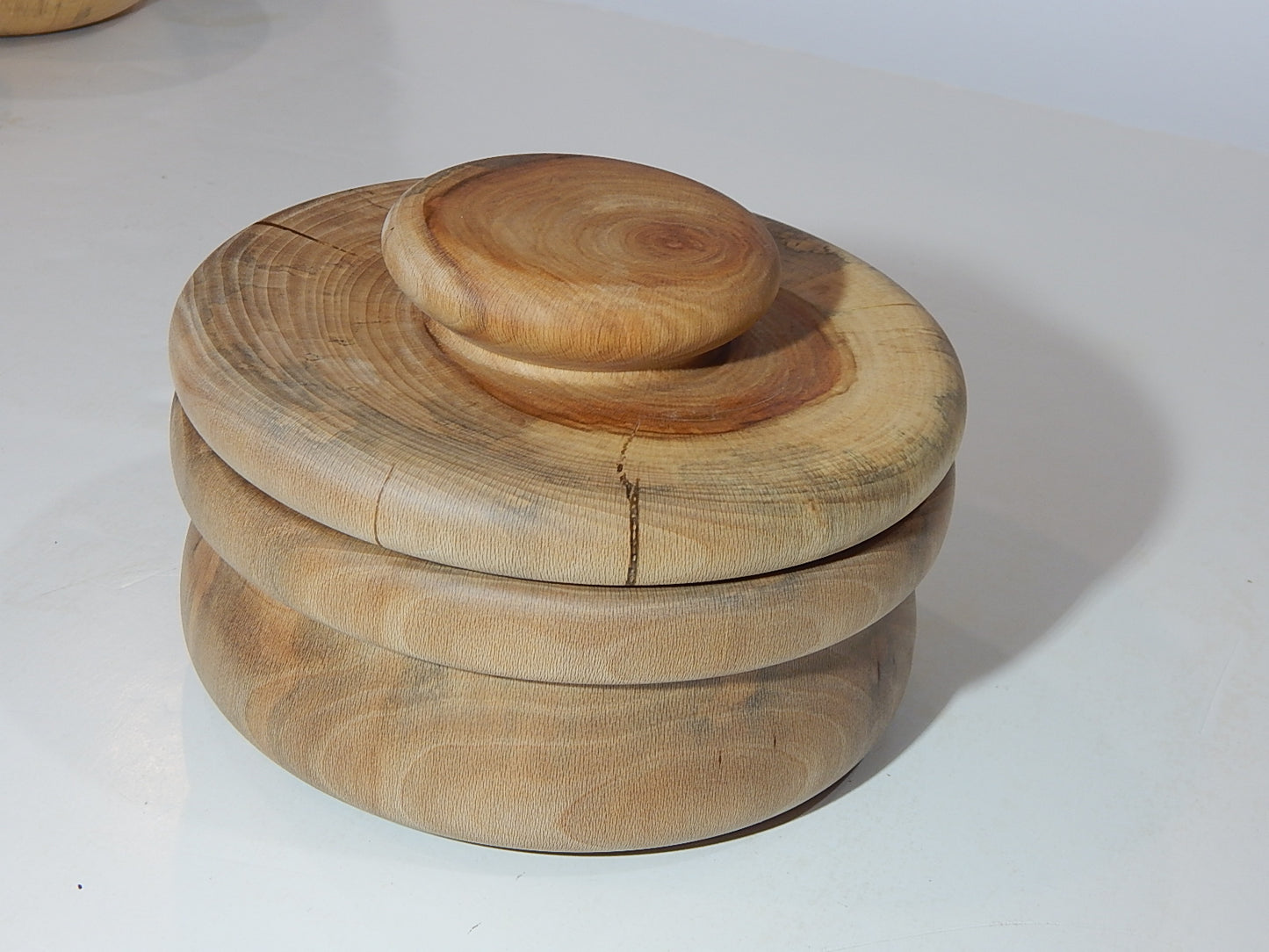 Sycamore Bowl with Lid, Handmade Lathe Turned Box, Artisan Crafted