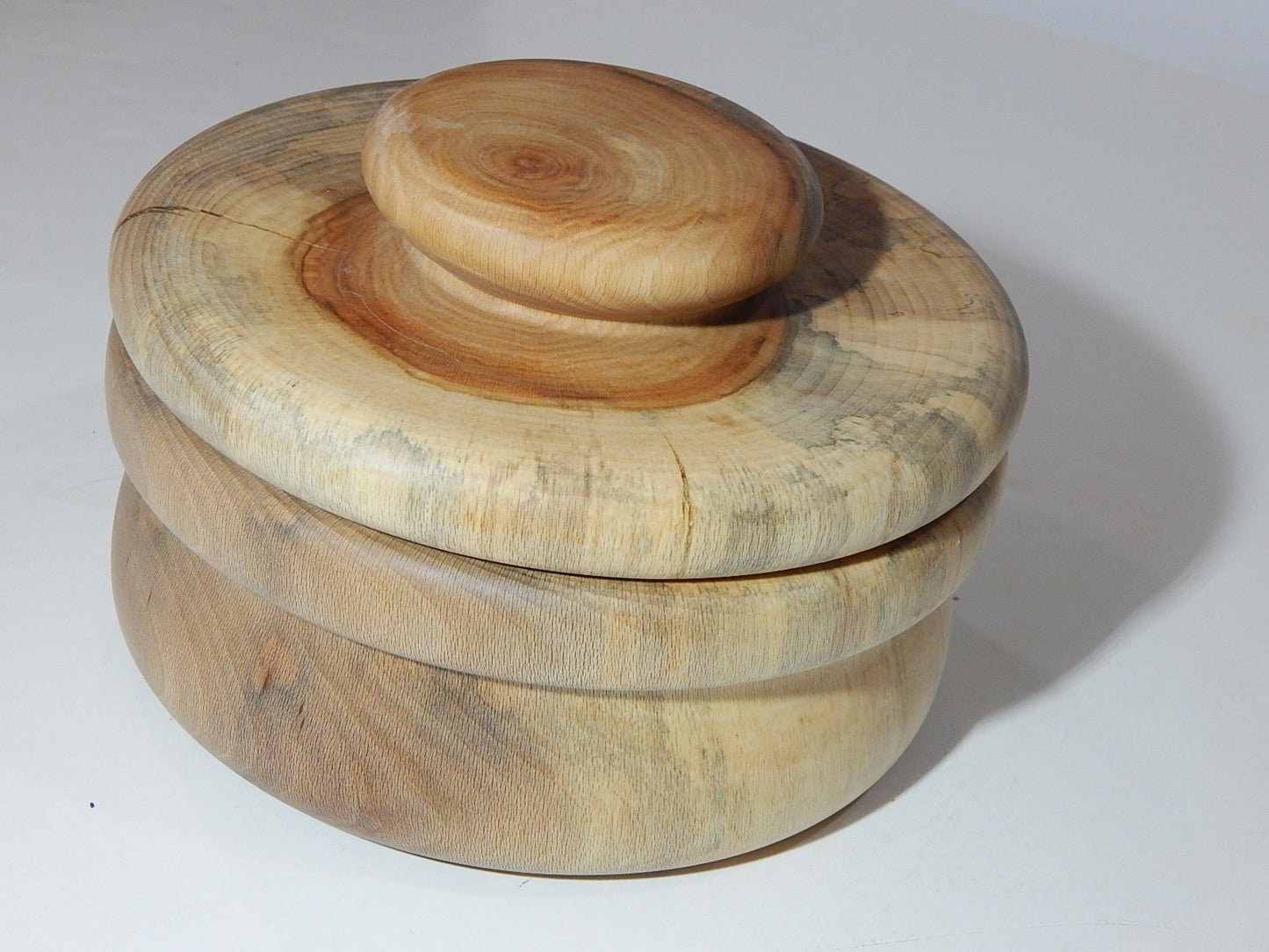 Sycamore Bowl with Lid, Handmade Lathe Turned Box, Artisan Crafted