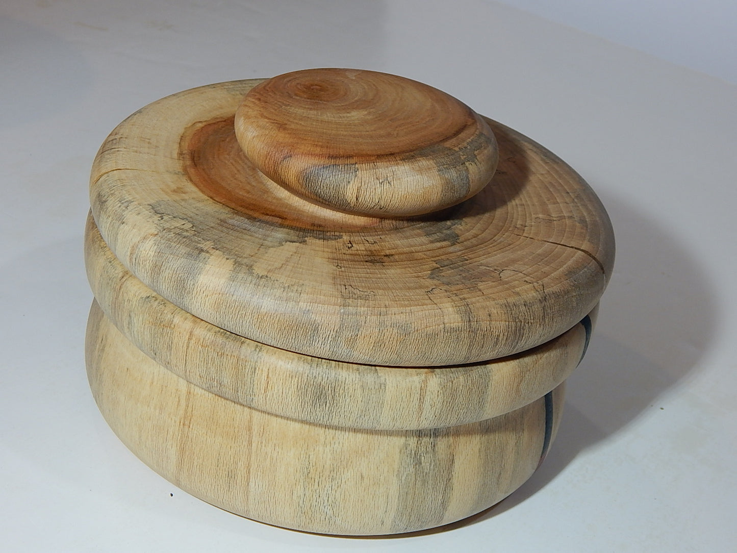 Sycamore Bowl with Lid, Handmade Lathe Turned Box, Artisan Crafted