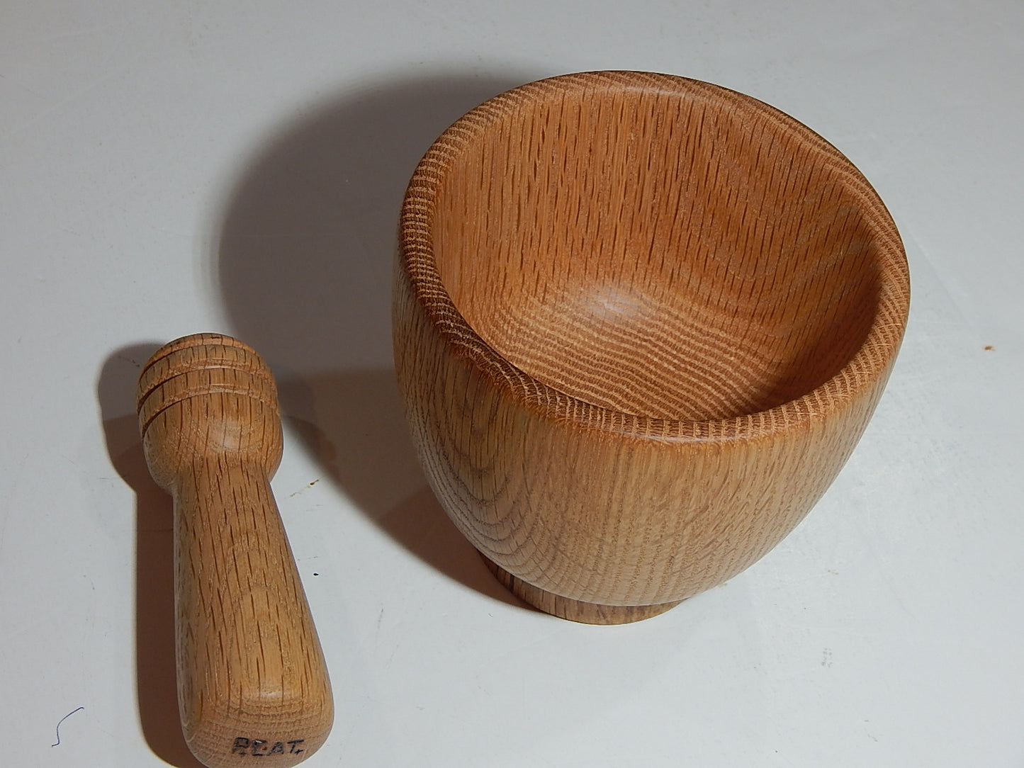 OAK MORTAR AND PESTLE HANDMADE LATHE TURNED ARTISAN CRAFTED