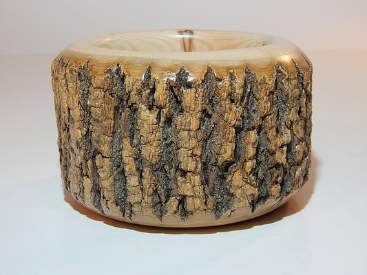 Ash Wood Bowl, Live Bark Edge, Handmade, Artisan Crafted